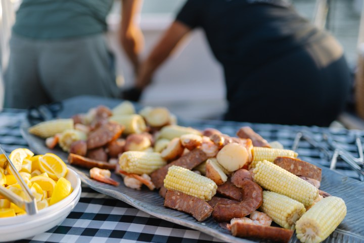 a plate of food on a table